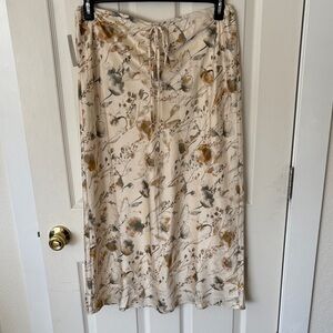 NWT By Together Cream Floral Drawstring Skirt